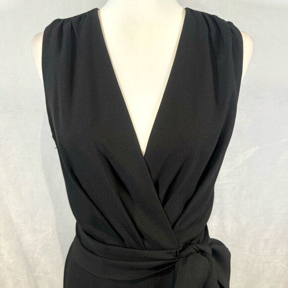 Alex Marie black wrap top wide leg jumpsuit size 4 - Picture 3 of 7